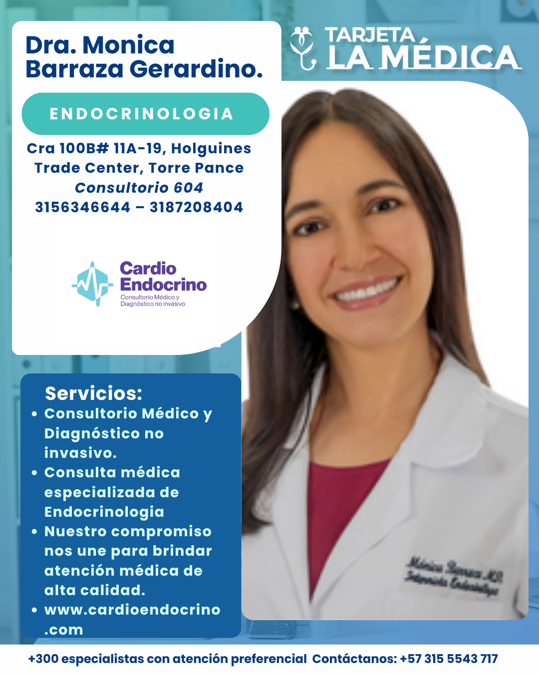 Tarjeta La Médica Medicina especializada a su servicio.