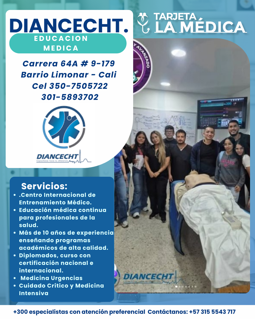 Tarjeta La Médica Medicina especializada a su servicio.