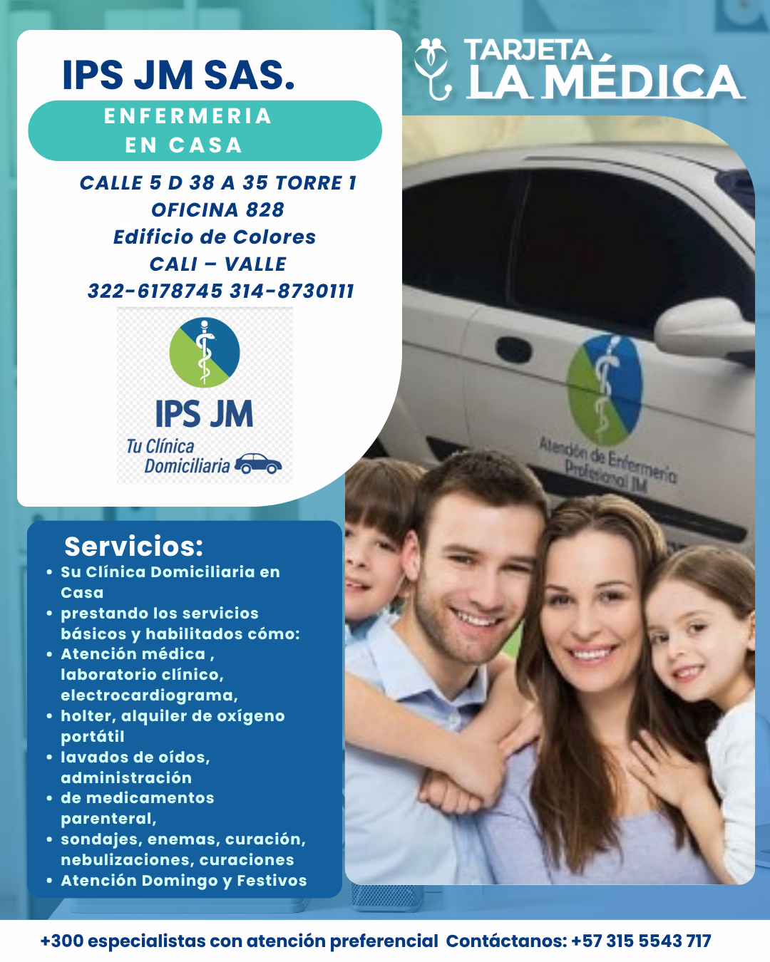 Tarjeta La Médica Medicina especializada a su servicio.